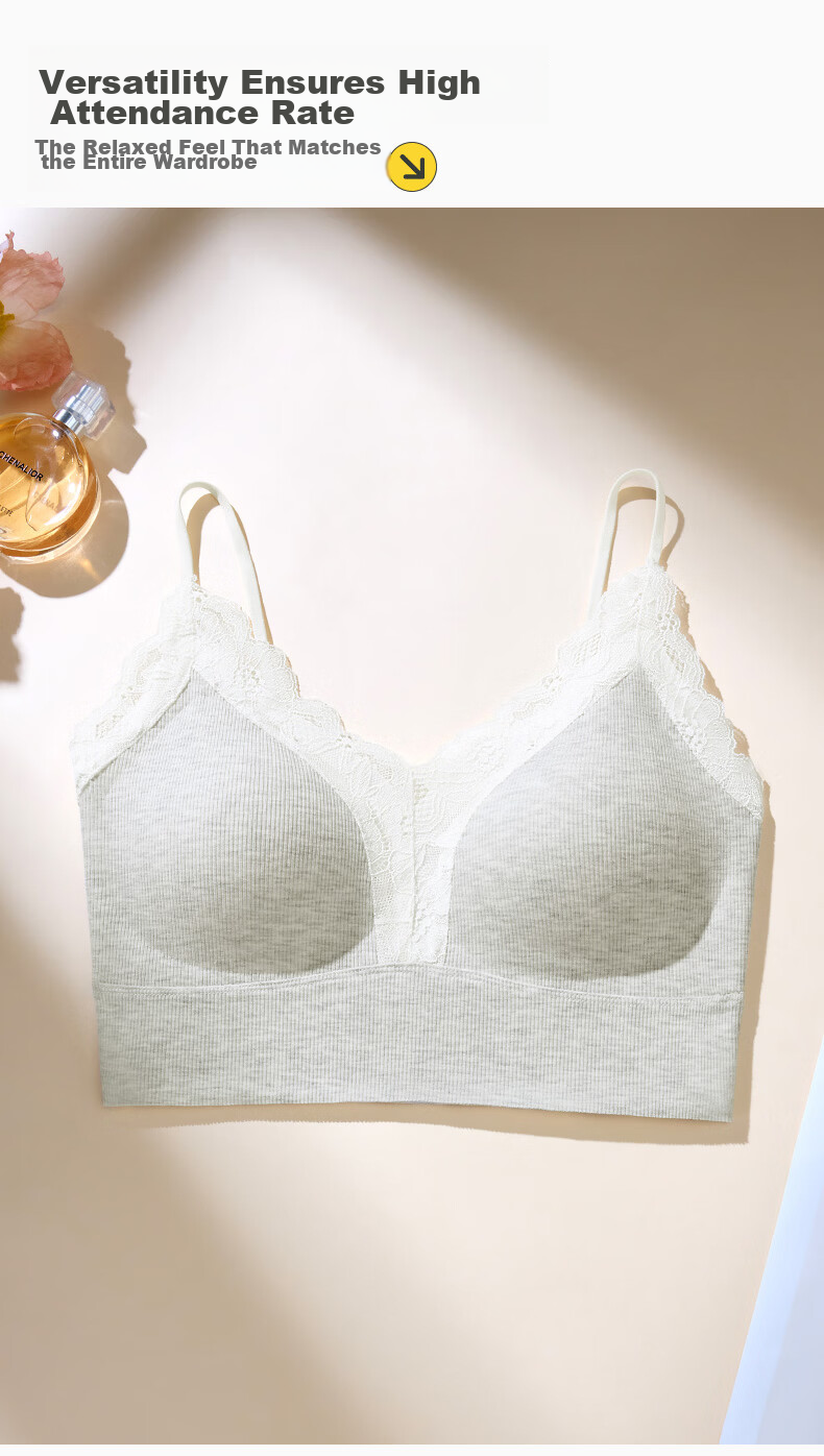 Fenteng Women's Lace V-Neck Camisole Vest Bra-Free Versatile Base Layer Underwear 2026 New Model 8