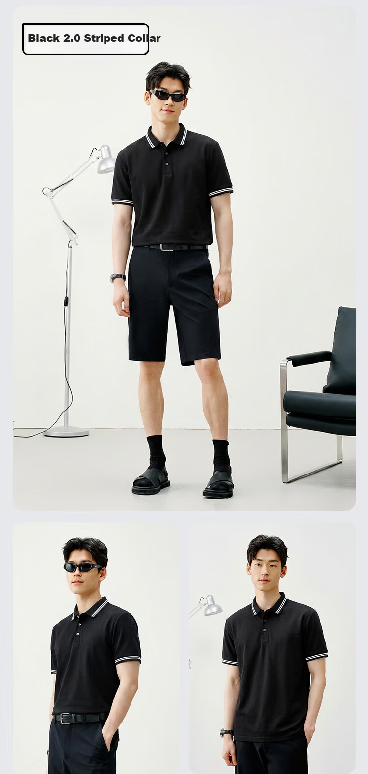 JD Jingzao 100-Count Premium Men's Polo Shirt Non-Iron Short Sleeve T-Shirt Summer New Father's Day Gift Navy Blue S 12