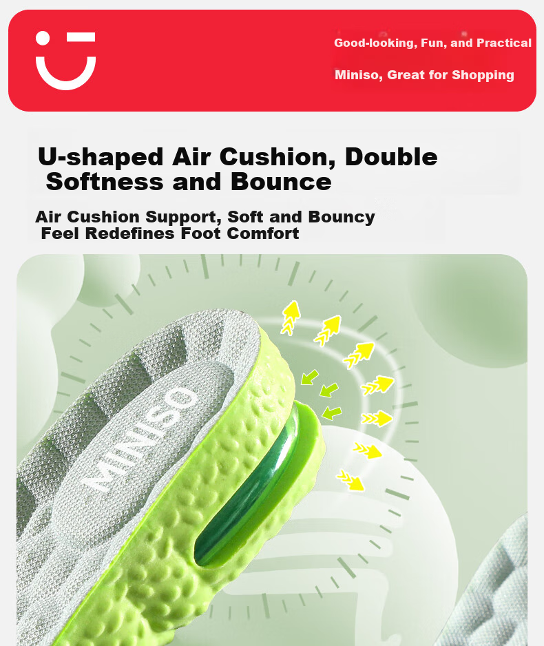 MINISO Cushioned Shock-Absorbing Height Increase Insoles for Men and Women, Invisible 3.5cm Elevation, Mugwort Odor-Resistant Breathable Sweat-Absorbing Insoles, Size 39-40 3