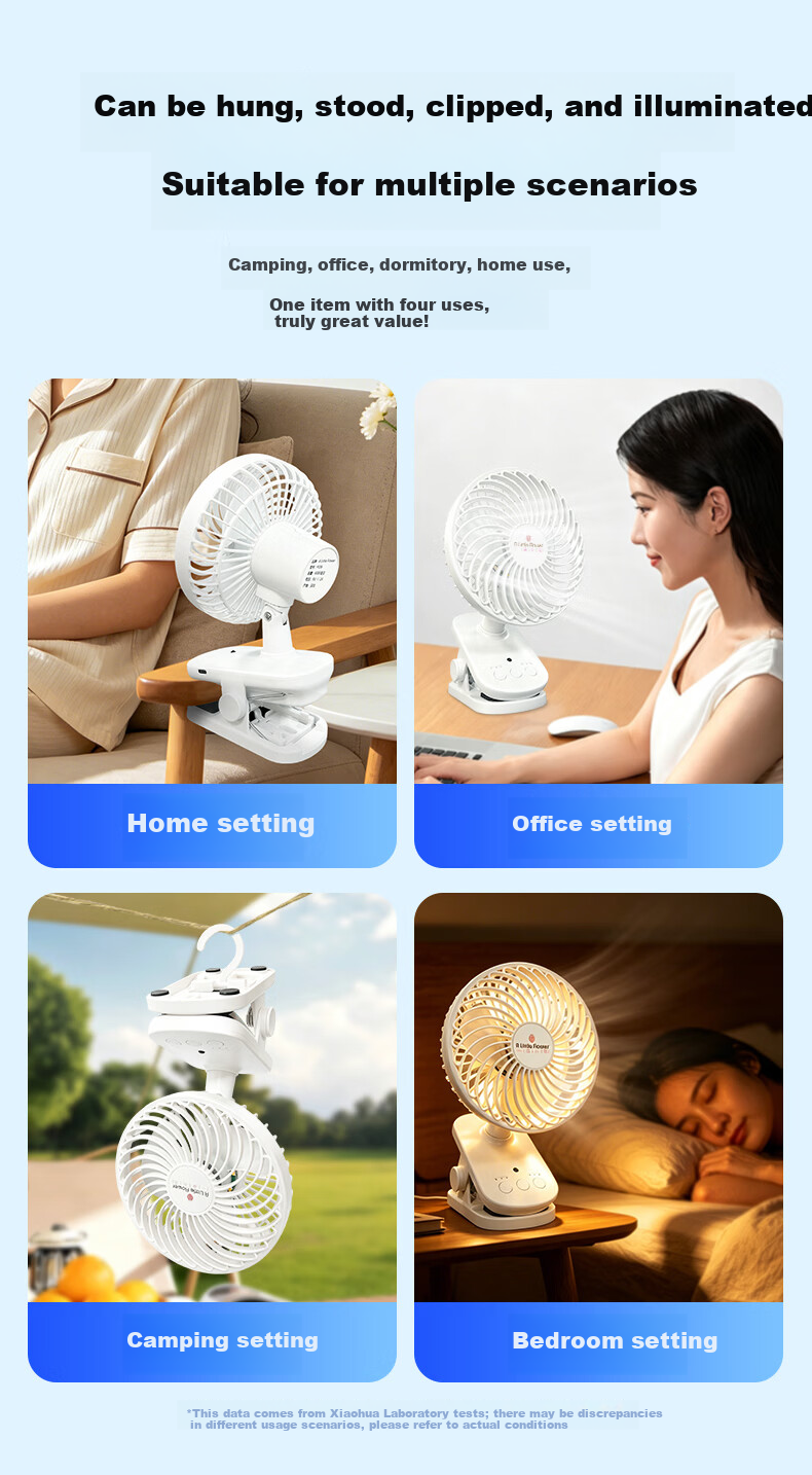 ALittleFlower Desktop Mini Fan 2026 New Dormitory Quiet Long-Lasting Desktop Fan 16