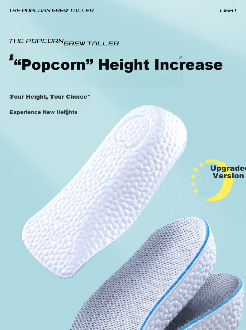 Bonnie Family Men's Height Increasing Insoles Arch Support Invisible Half Insoles 1