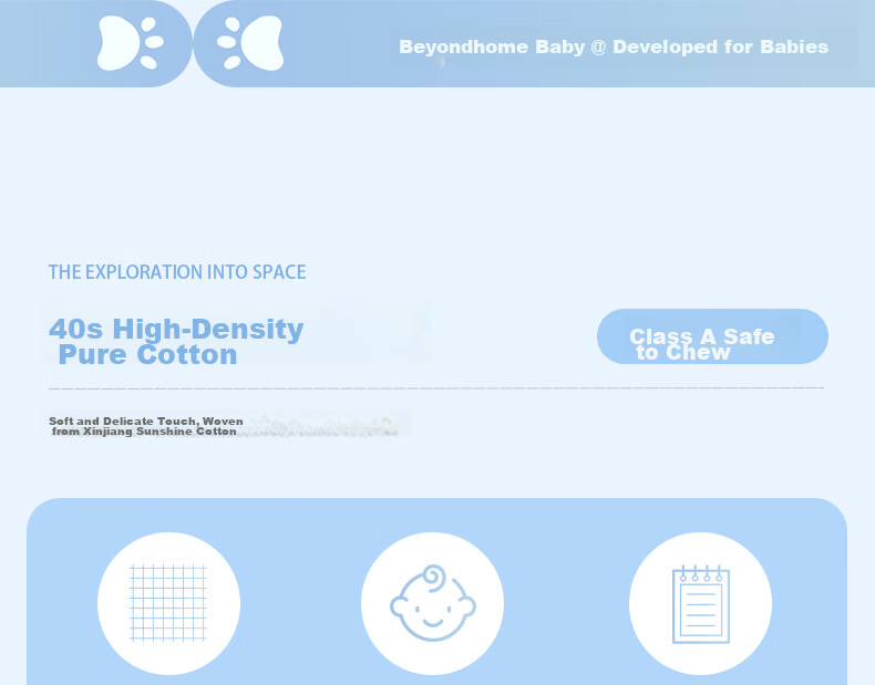 BEYONDHOME BABY Pure Cotton Fitted Sheet A-Class for Newborns and Toddlers, Cute Planet Design, 120*65cm 4