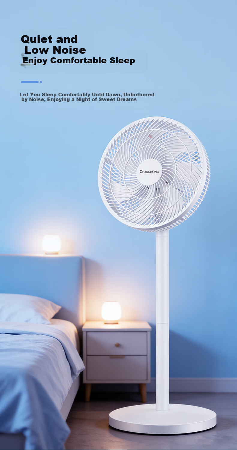 CHANGHONG Home Electric Fan Seven-Blade Quiet Standing Floor Fan Desktop Small Fan High Airflow Energy-Saving Oscillating Dormitory Low Noise Dual-Use Table and Floor Fan FS-LJ301 8