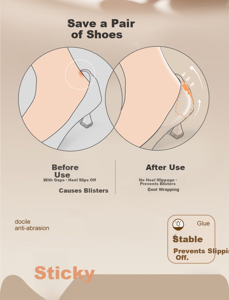 Langsha 2 Pairs Silicone Heel Pads Anti-Slip Heel Protector Prevent Blisters High Heel Insoles Shoe Size Reducer for Women 10