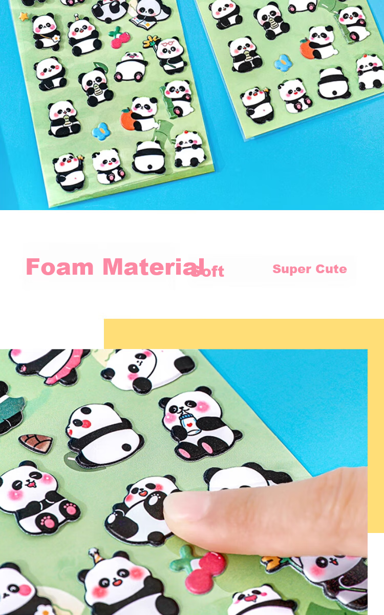 Jufu 3D Bubble Stickers Kids Cartoon Toy Birthday Gift Scrapbook Stickers Children's Day Gift 3