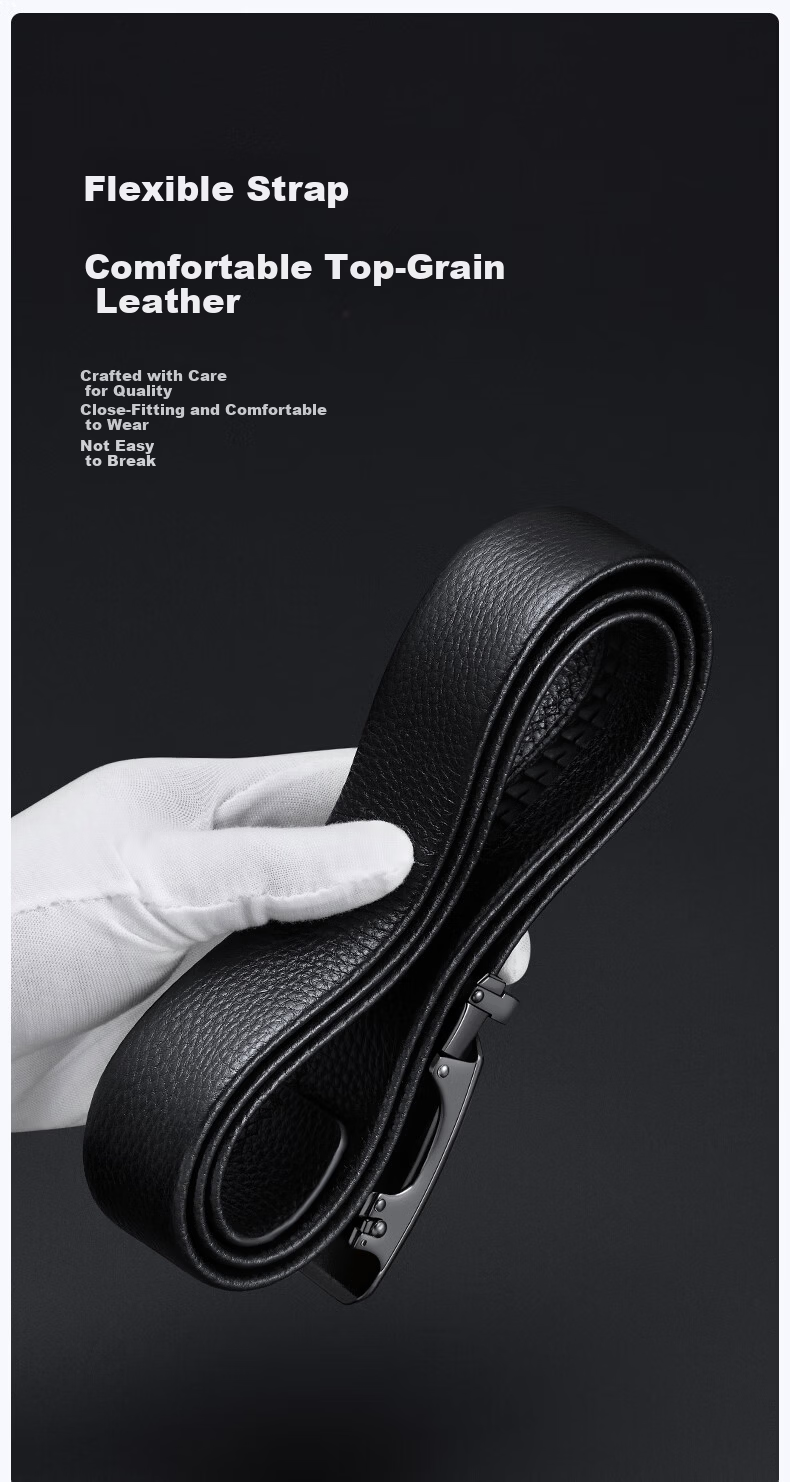 Aokang Men's Genuine Leather Belt Automatic Buckle First Layer Cowhide Business Commuter Men's Waist Belt Gift for Men 7