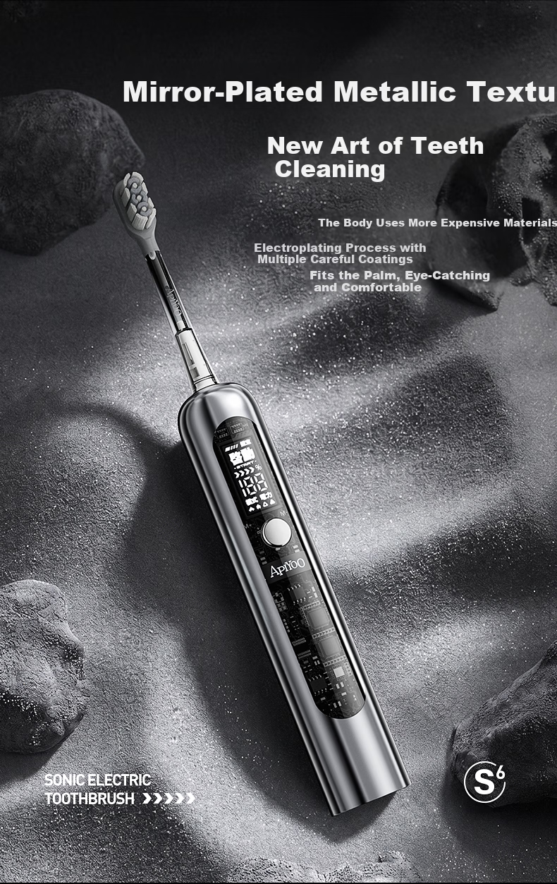 ApiYoo AiYou S6 Adult Cyber Tech Sonic Electric Toothbrush 4 Modes Deep Cleaning Soft Bristles Gum Care Couples Student 520 Birthday Gift for Boyfriend 3