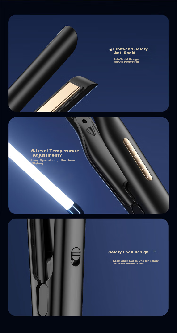 RTICS Men's Hair Straightener and Curler Dual-Use Ionic Hair Styling Iron for Bangs 8