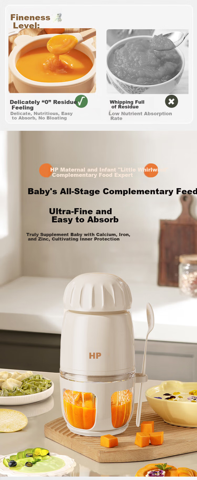HP Baby Food Processor Multifunctional Electric Small Infant Grinder Meat Mincer Puree Maker Fully Automatic 1