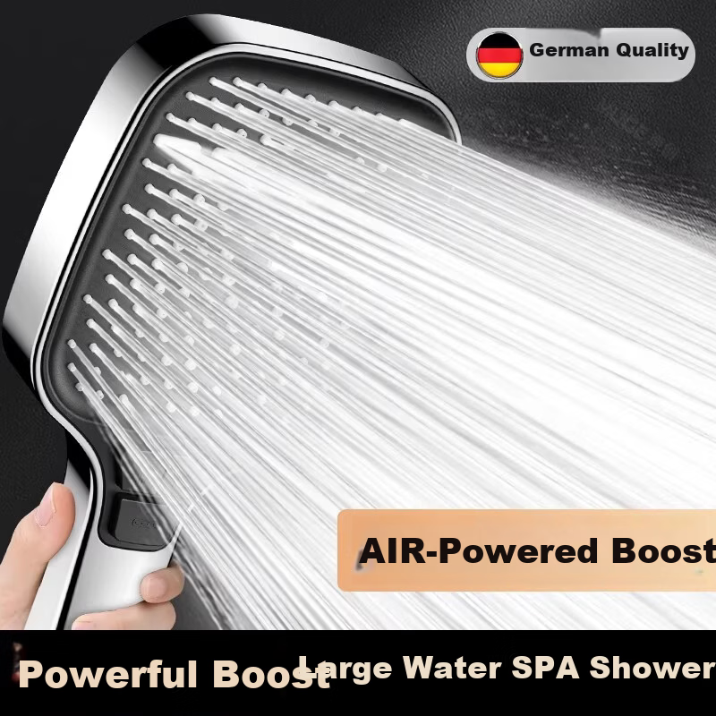 MUGE High Pressure Shower Head Powerful Water Flow Universal Single Head Handheld Bathroom Shower Sprayer
