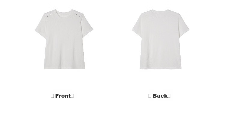 Demana [with Flax Cloud Cotton] Summer Simple Style Color-Block Shoulder Round Neck Slim Loose Fit Women's T-Shirt 13
