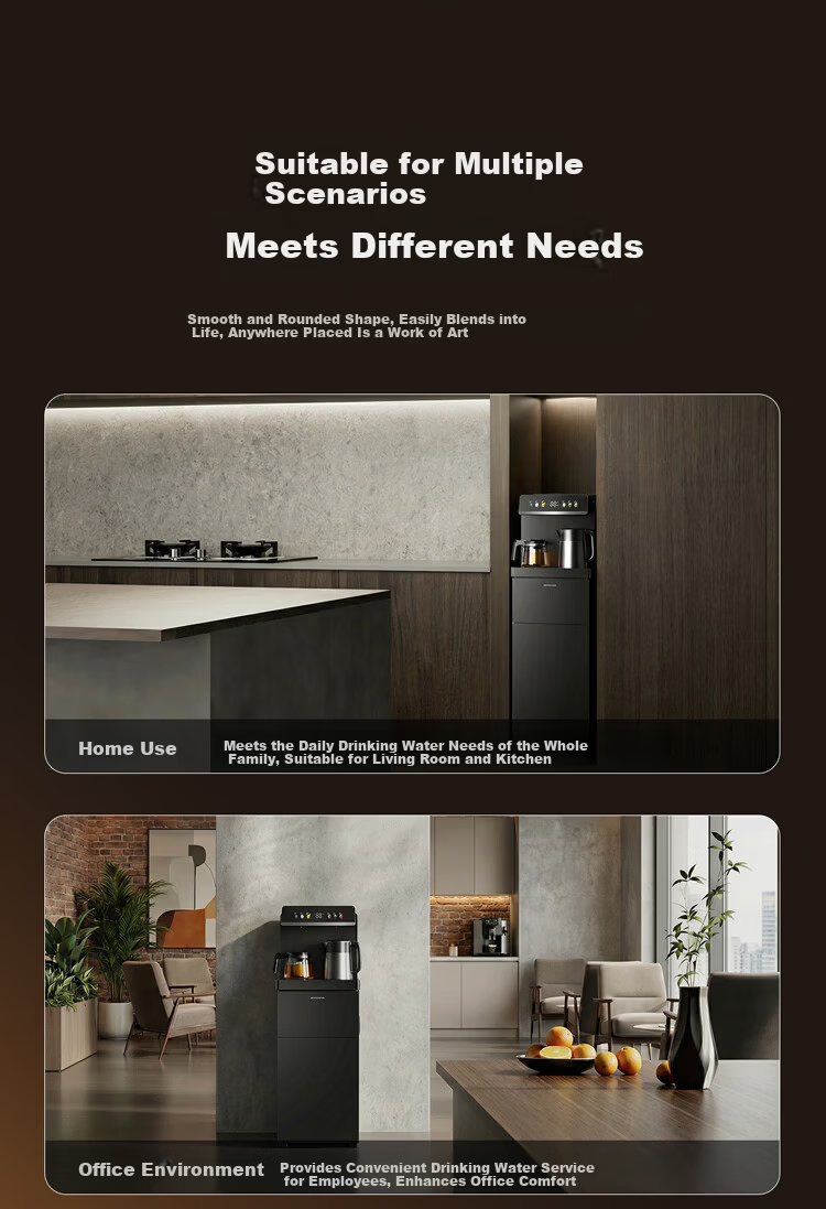 TRULIVA Tea Bar Machine Living Room Home Water Dispenser Multifunctional Hot and Cold Intelligent Tea Bar Cabinet Bottom-Load Water Bucket Fully Automatic Vertical Kettle Tea Maker National Subsidy YT 25