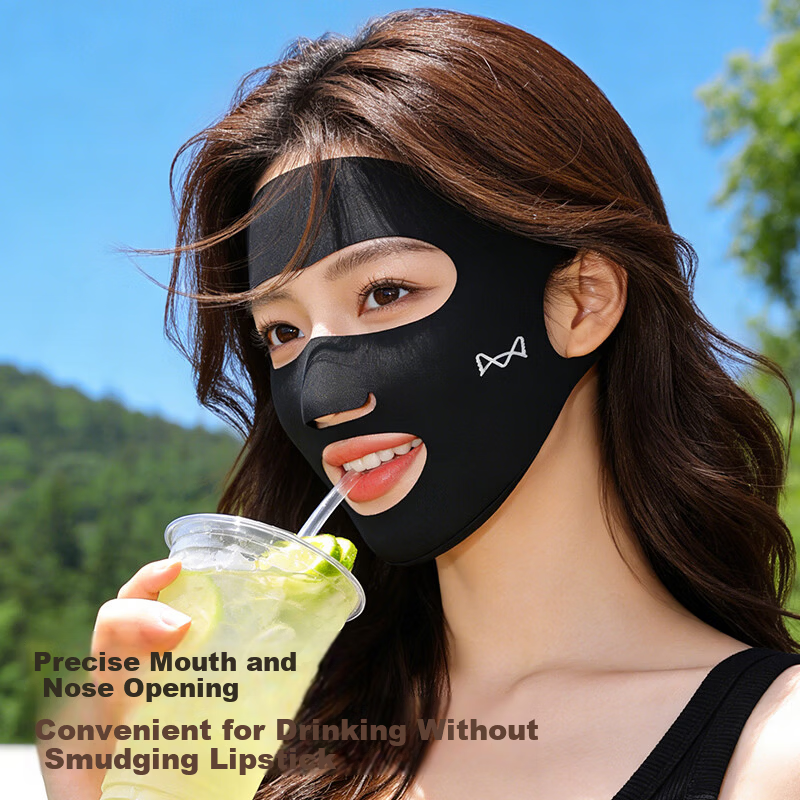 Miiow Full Face Sunscreen Mask for Women UV Protection Summer Sports Breathable Running Sunshade Face Bikini with Mouth and Nose Coverage