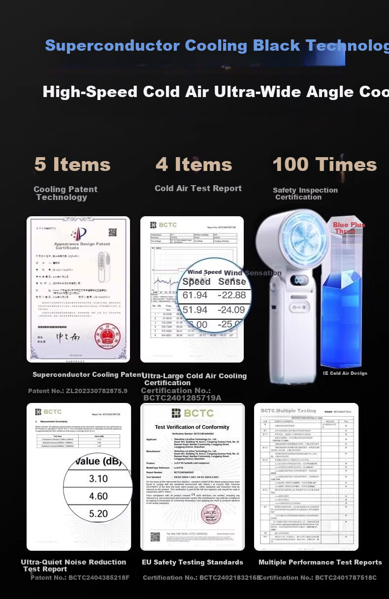 OYOCO Instant 16° Cooling Semiconductor Handheld Mini Portable Silent USB Rechargeable Outdoor Fan Long Battery Life 10