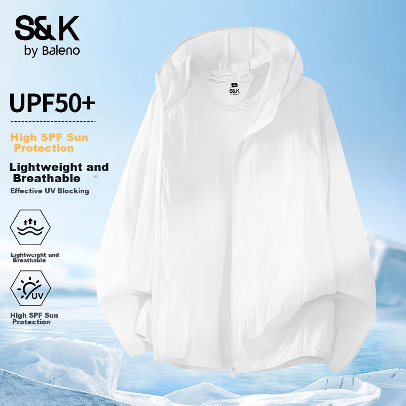Baleno S&K Series Solid Color Sun Protection Jacket Men Summer New Casual Lightweight Cardigan Men's Outerwear