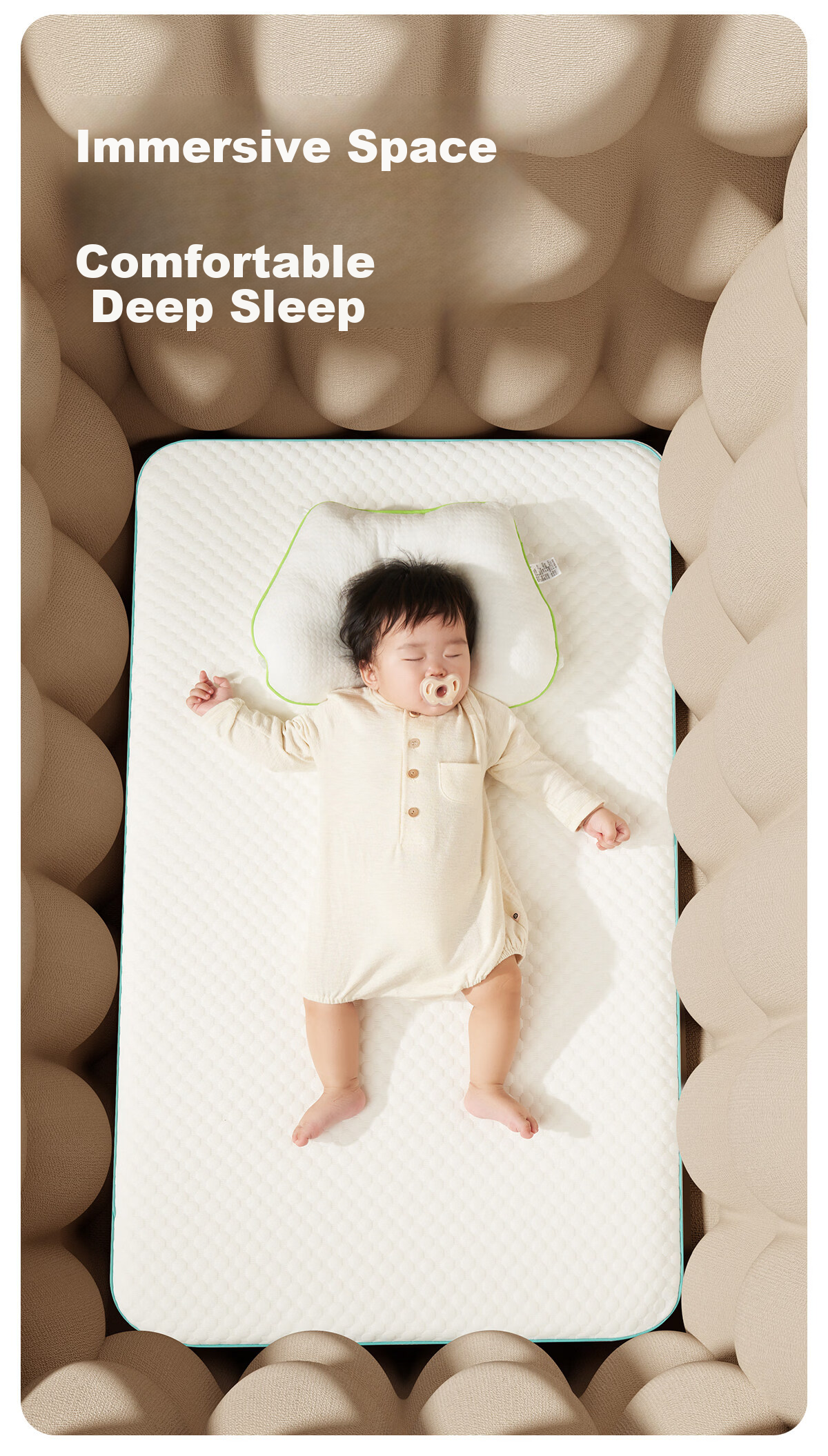 Coolbaby Baby Crib Adjustable Seamless Bed Rail Multifunctional Portable Baby Bed Rice [Flagship Model] 10