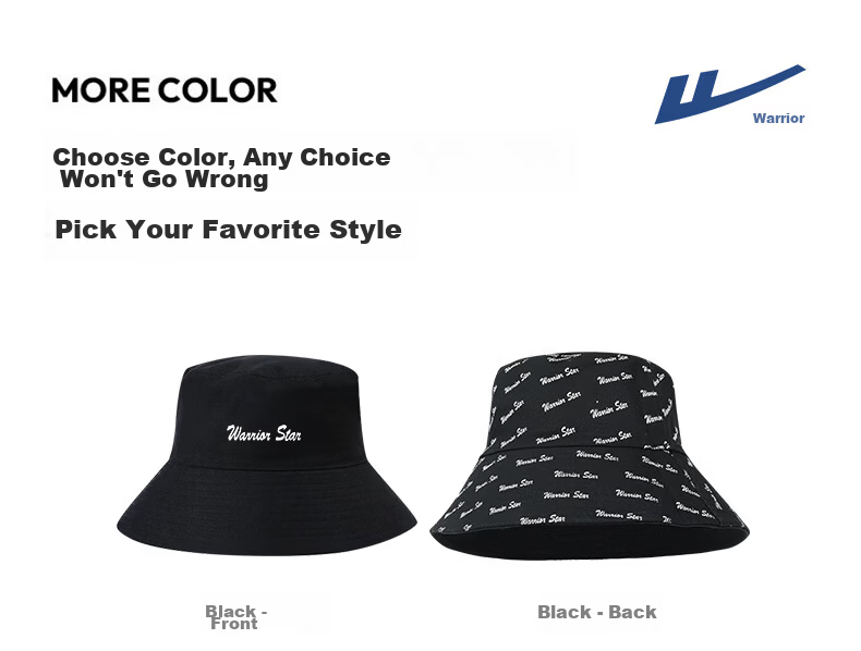 Warrior Double-Sided Fisherman Hat 2026 New Sunshade Hat Unisex Summer Sun Protection Bucket Hat Large Head Size 10