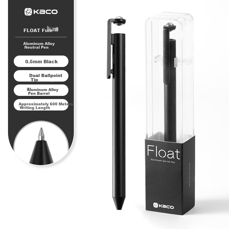 KACO Future Floating Metal 0.5mm Gel Pen Black Ink Carbon Pen Yao Yan Black Single Transparent Box FLOAT Fule