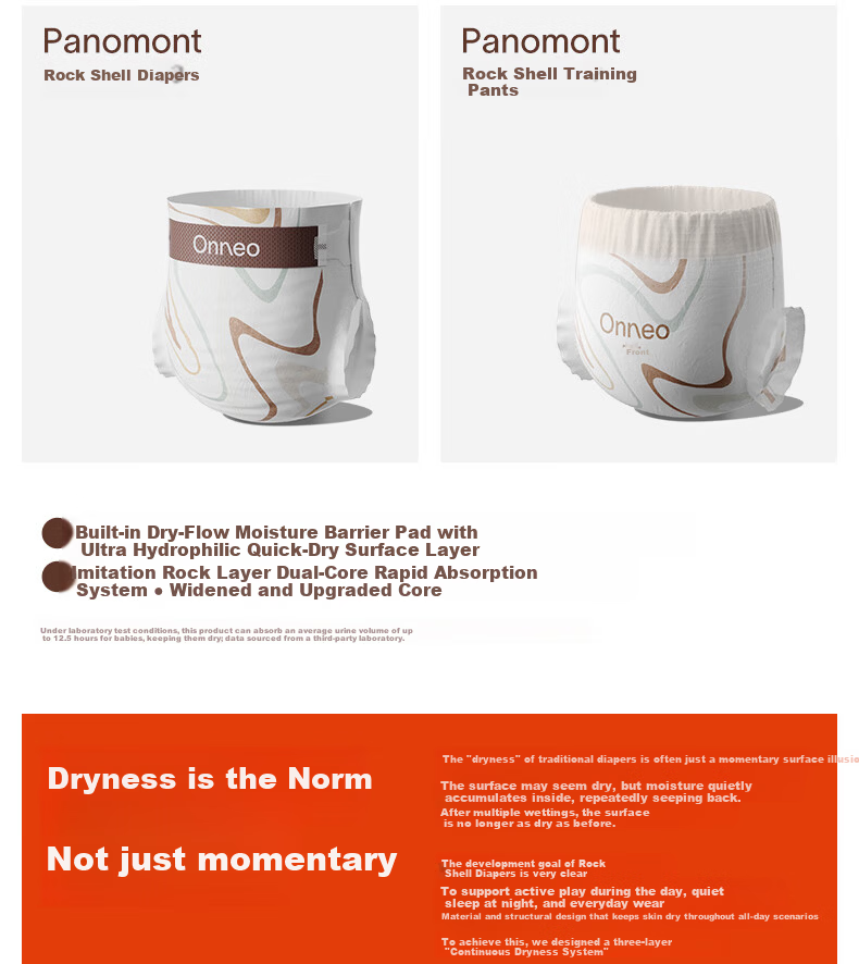 Onneo Angleyan Shell Baby Ultra-thin Breathable Infant Diapers Summer Dry High Absorption Paper Diapers Size S 3