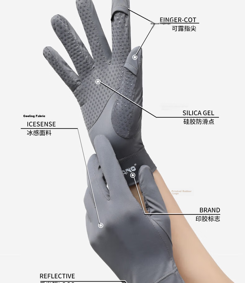 TUCANO Summer Thin Sunscreen Gloves for Women, Fingerless Touchscreen Ice Silk Gloves, Anti-Slip UV Protection Driving and Cycling Gloves for Men 3