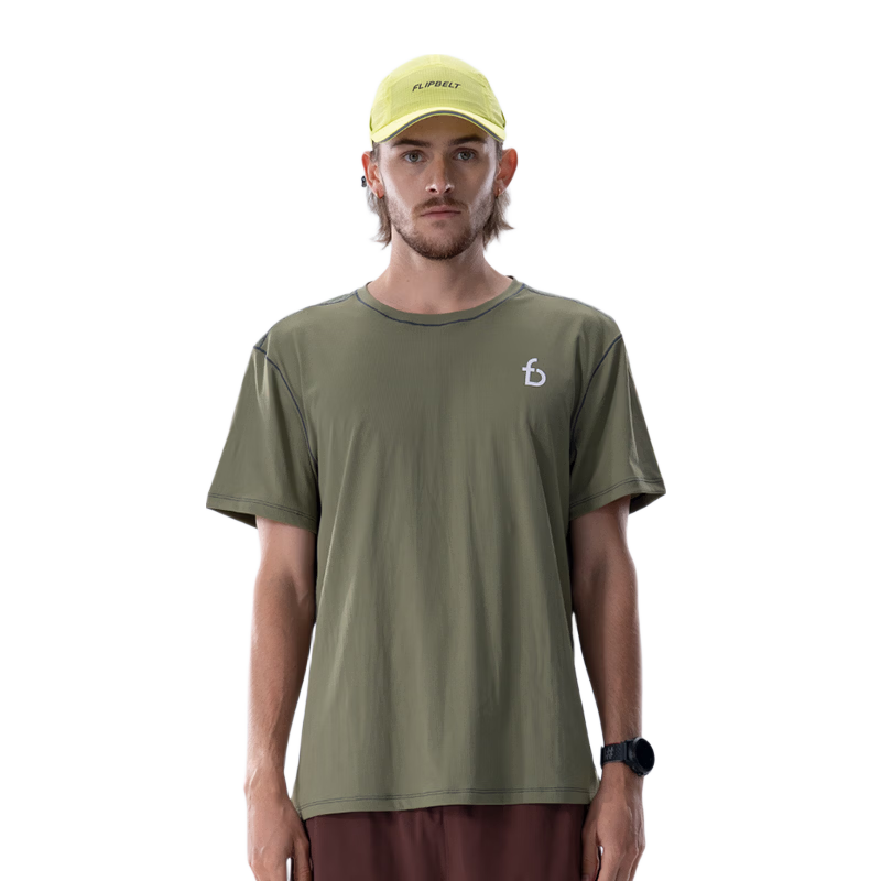 FlipBelt Training Short-Sleeve Shirt | Men's Summer Round Neck Quick-Dry Antibacterial Breathable Silver Ion T-Shirt Sports Running Top