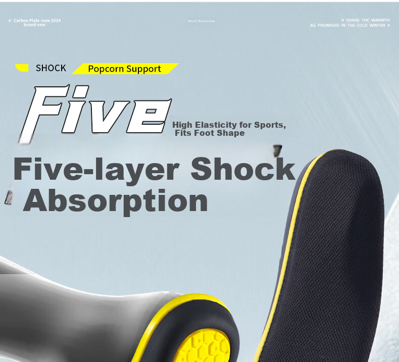 3515 Arch Support Insoles for Men Soft Thickened Anti-Odor Flat Feet Comfortable Sports High Elastic Shock Absorption 4