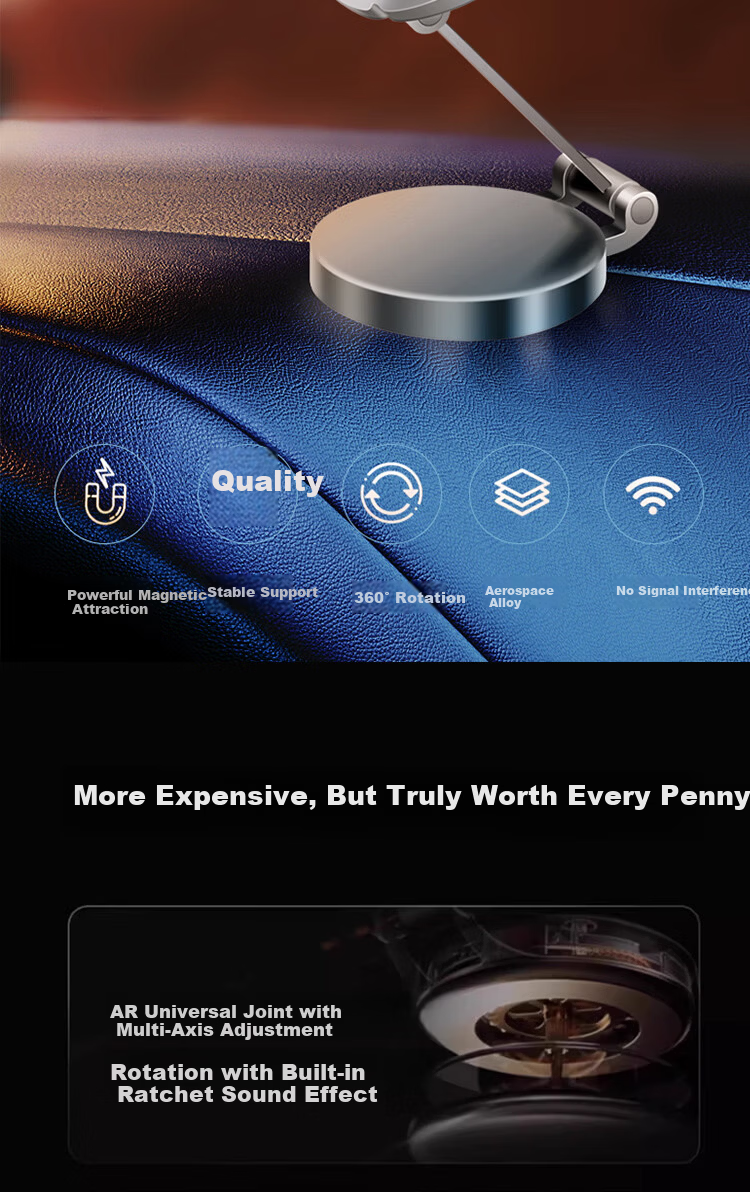 Feimao Leg Magsafe Magnetic Car Mount 360-Degree Rotatable Air Vent Zinc Alloy Magnetic Holder 2