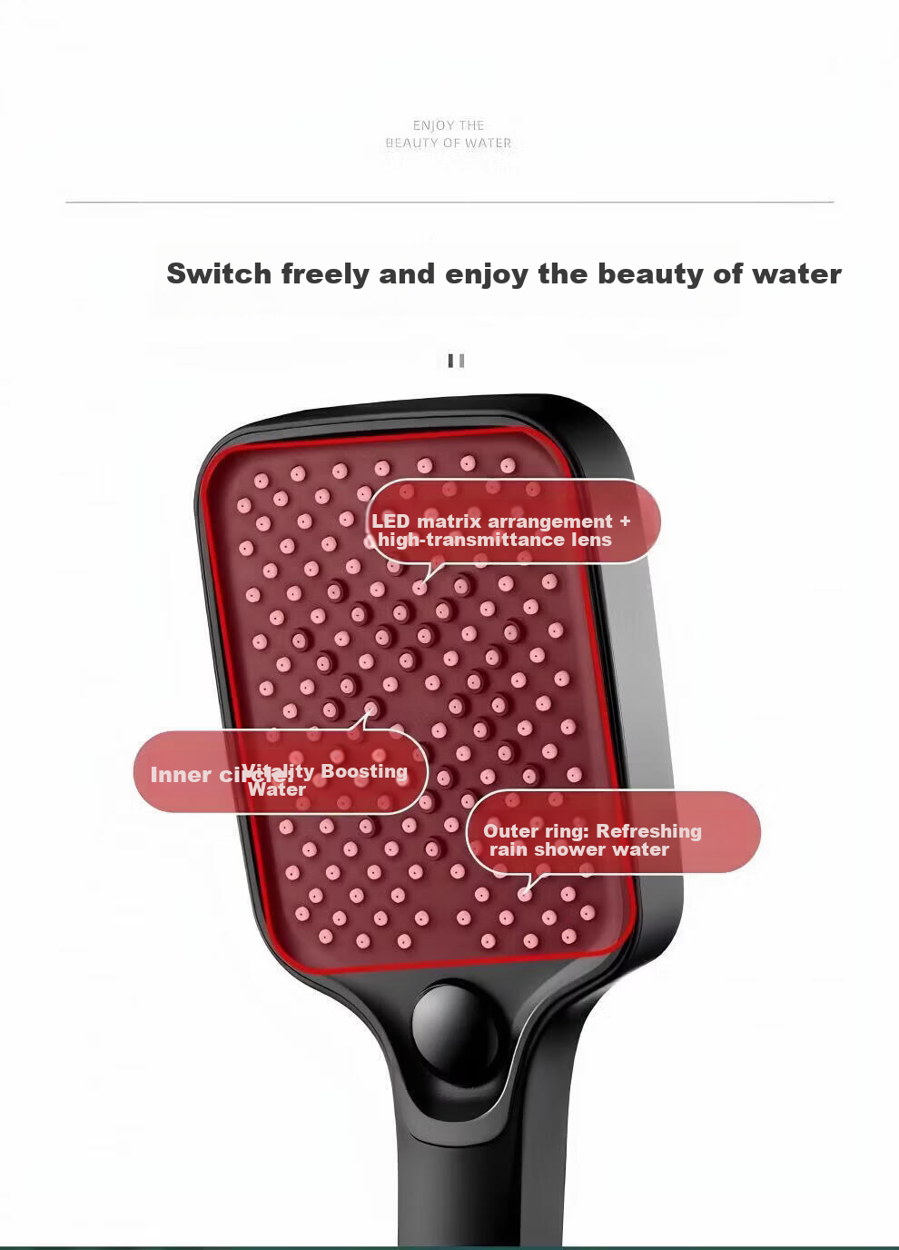 WUZORY [Germany] High-Pressure Shower Head Powerful Bathroom Multi-Function Handheld Shower Sprayer 3