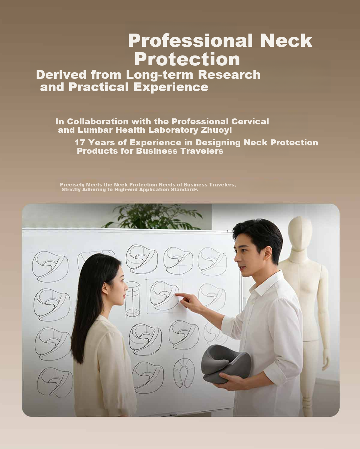 JueQingSong Zero U-Shaped Neck Pillow Travel Pillow Portable U-Shaped Pillow for Airplane and Train Neck Support Sleep Pillow 2