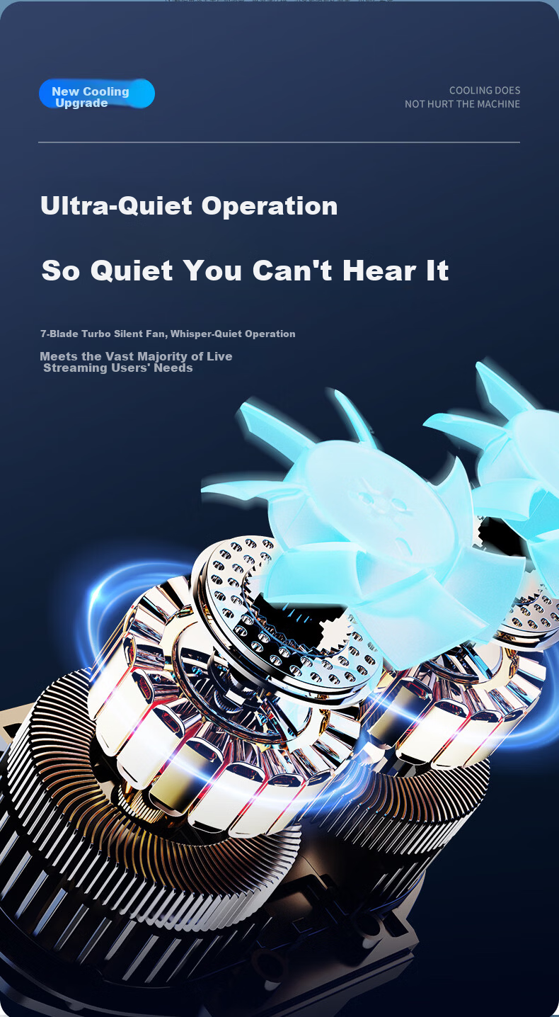 JIAHUACAI Dual-Core Cooling Mobile Phone Cooler Live Streaming Gaming Semiconductor Cooling Clip Silent Fan Ice-Sealed Gaming King PUBG Tool 9