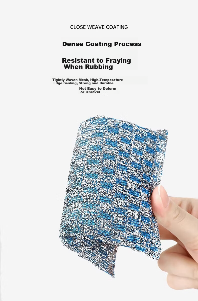 COODORA Soft Cleaning Cloth 10-Pack Dishwashing Sponges Steel Wool Scrubbers Oil Removal Kitchen Cleaning Cloths Lint-Free Household Pot Scrubbers 12