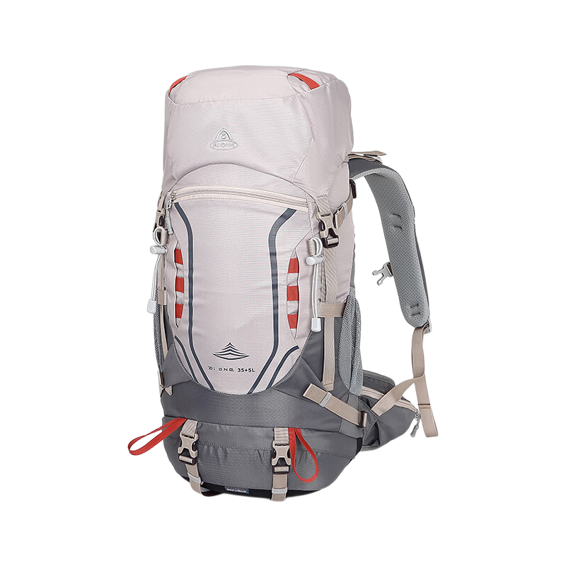 AiWang Women's Oxford Cloth Hiking Backpack Men's Outdoor Suspension Load Heavy Duty Large Capacity Travel 35+5L Khaki