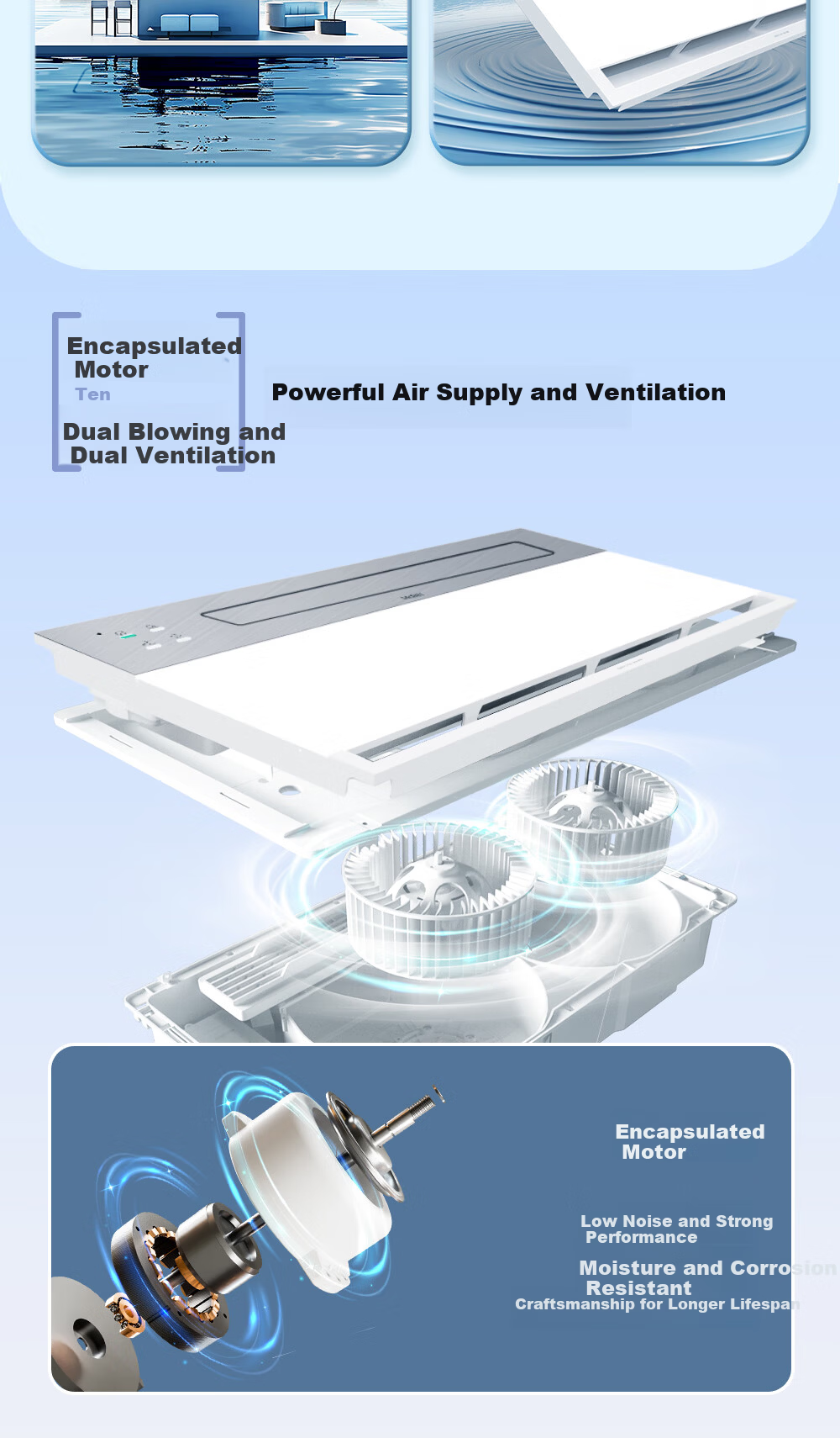 Haier Integrated Cooling Fan Lighting Exhaust Kitchen Smart Cooling Fan Panel Light with Fan [Flagship Model] 6