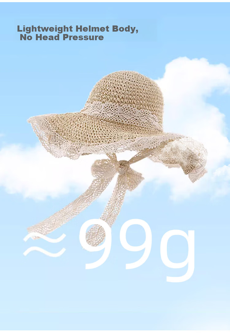 9i9 Kids Sun Hat Parent-Child Straw Beach Hat Large Brim Sun Protection Fisherman Hat F28 Off-White Large 6