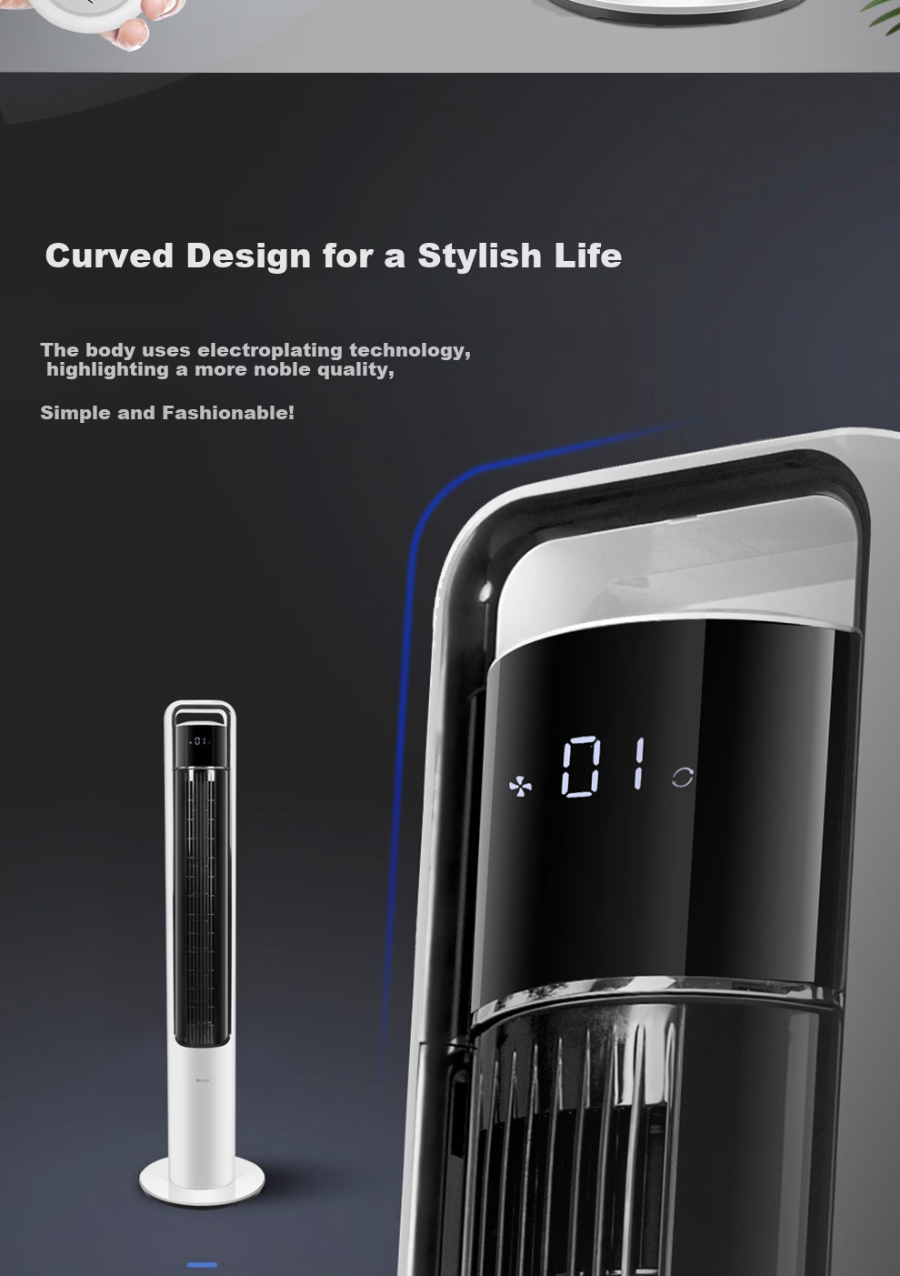 GREE Tower Fan Home Floor Fan Bladeless Quiet Low Noise Baby Smart Remote Control Timer DC Inverter FLZ-09X63Bg 2