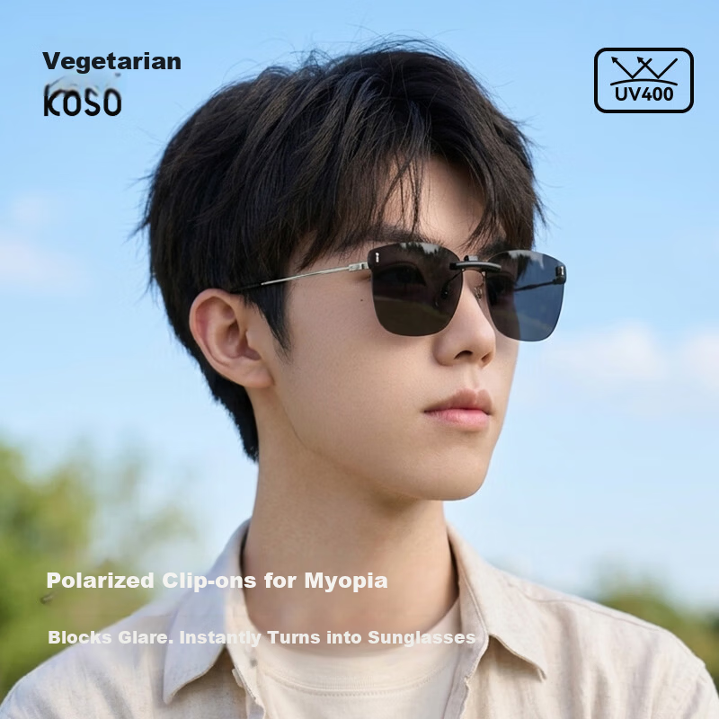Kosu GM Polarized Clip-On Sunglasses for Women, Clip-On Myopia Sunglass Lenses for Men, Driving and Fishing Special Glasses