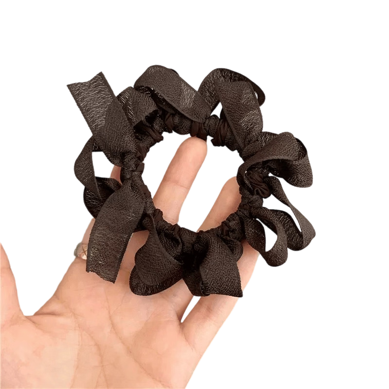 Huangjiama 2-Pack High-End Elastic High Ponytail Hair Ties, Bun Maker, Mesh Braided Hair Ties, Hair Accessories