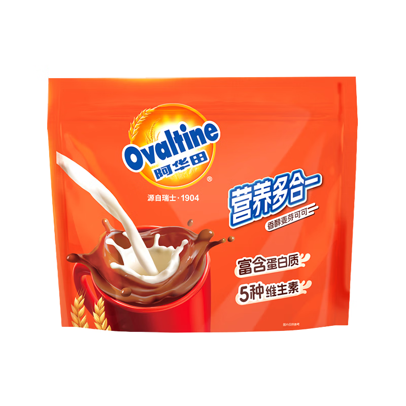 阿华田（Ovaltine）可可粉袋装400g 早餐代餐巧克力粉牛奶烘焙咖啡冲饮伴侣固体饮料