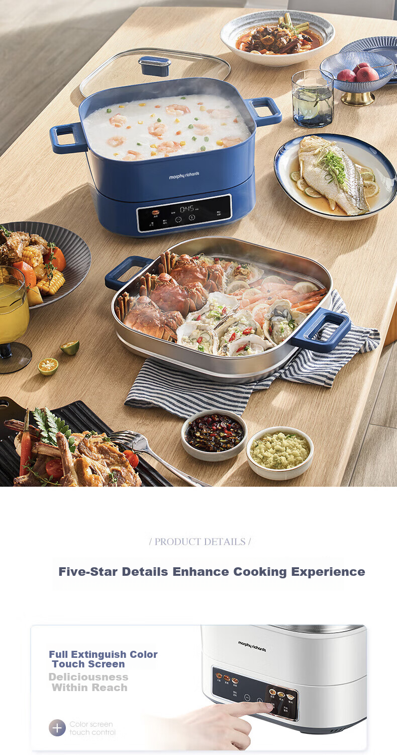 Morphyrichards MR8901 Electric Hot Pot 3-Min Rapid Boil Sauna Hot Pot 2100W 220V 6L Blue Unit 16