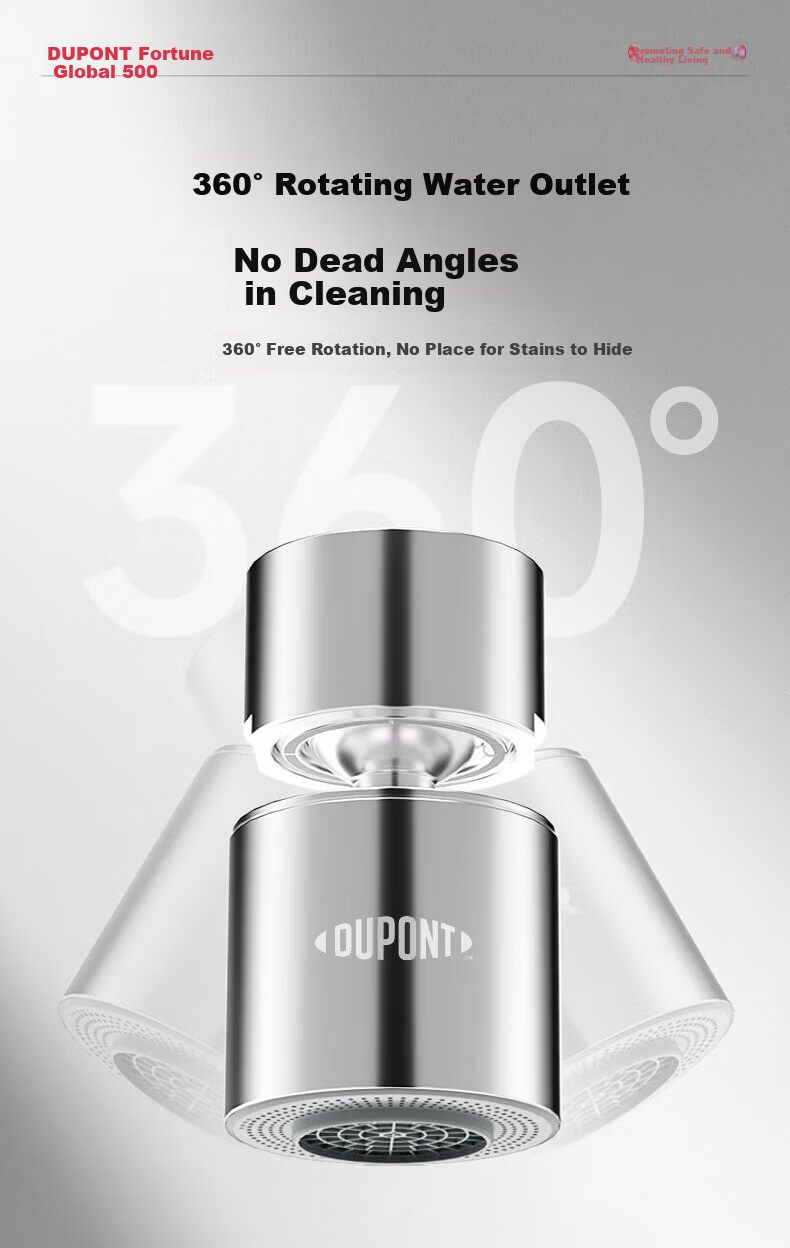 DU PONT Upgraded Dense Foaming Faucet Extender 360° Rotatable Kitchen Faucet Splash-Proof Nozzle D-Q013S 8