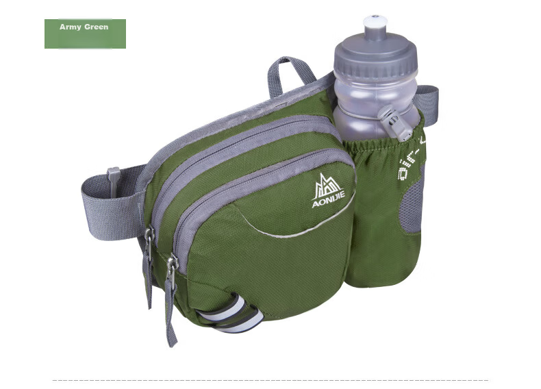 AONIJIE Outdoor Waist Bag Water Bottle Waist Pack for Men and Women Cycling Running Sports Multifunctional Waist Bag Single Pack without Water Bottle Military Green 13