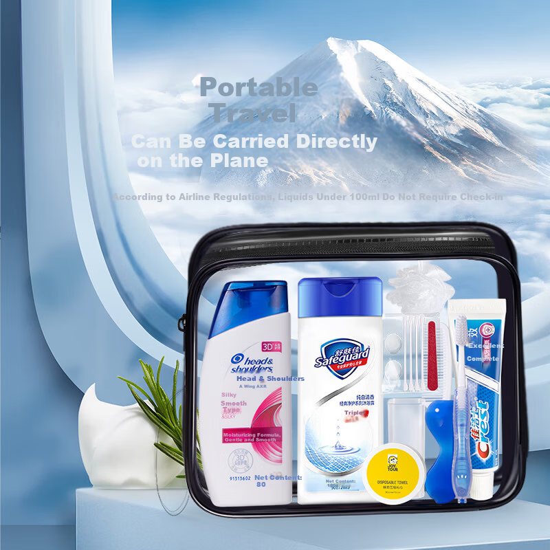 JiaTu Travel Toiletry Set Storage Bag Hotel Portable Hair and Body Care Products Head & Shoulders Safeguard 13-Piece Travel Kit - T1
