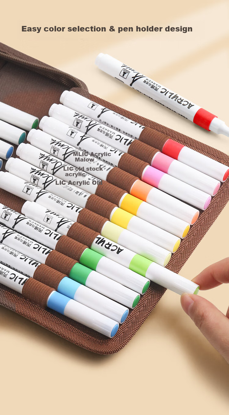 Yuji Capybara Acrylic Markers 60 Colors Soft Tip Non-Transparent Layerable Washable Watercolor Pens for Students Children's Art Supplies 2