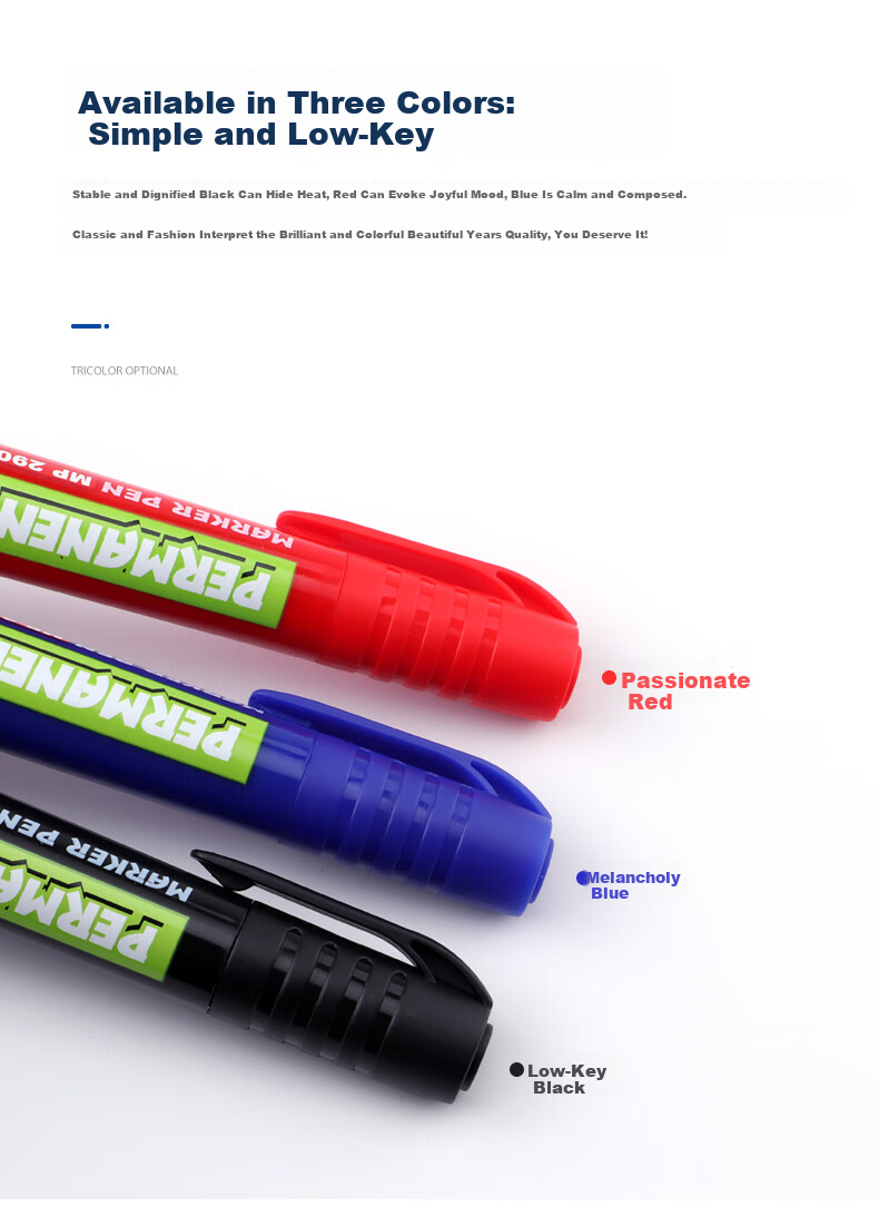 BAOKE White Oil-Based Marker Pen Quick-Dry Waterproof Oil Marker Logistics Marker Pen Durable Ink Student Office Stationery 12pcs/Box MP2907 3