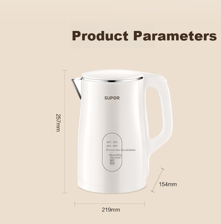 SUPOR 2.5L Electric Kettle Water Boiler Temperature Control Kettle One-Touch Keep Warm Milk Warmer Double Steel Body Titanium Seamless Inner Liner SW-25J101P 16