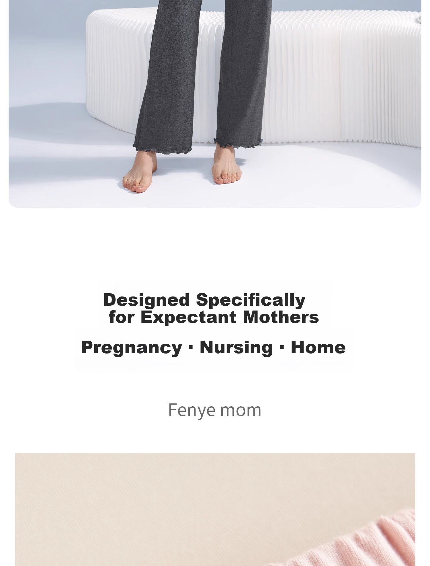 FENYE Maternity Sleep Pants Summer Thin Soft Modal Home Pants Adjustable Pajama Pants Green L 19