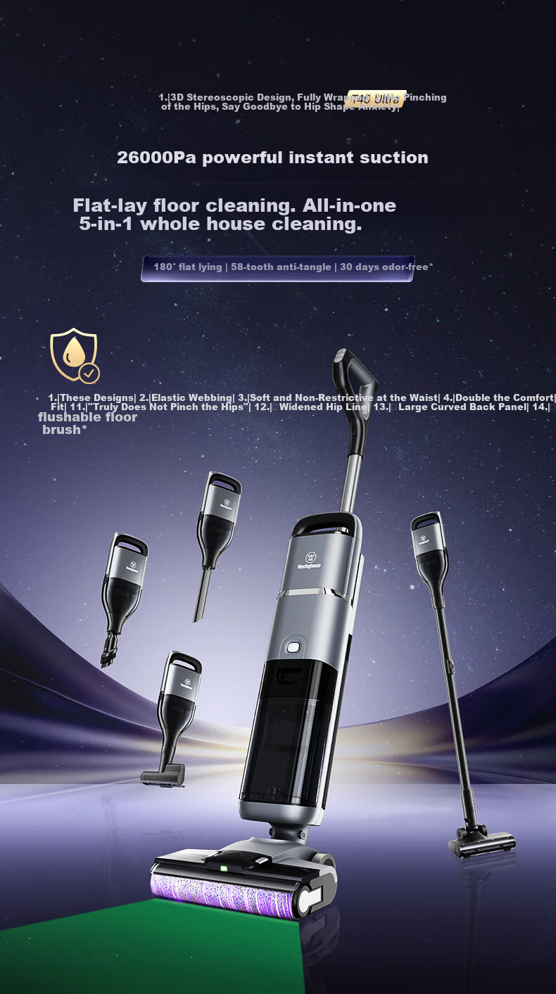 Westinghouse T40 Ultra Multi-Function Floor Washer 26KPa Strong Suction Vacuum Mop Cleaner Robot with Automatic Cleaning and Sterilization Slim Design 7