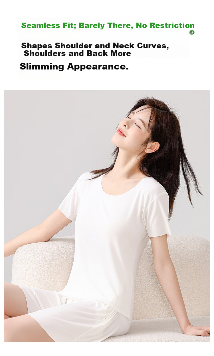 Miiow [Cool Modal] Women's Solid Color Slim Fit Soft Short Sleeve T-Shirt 8