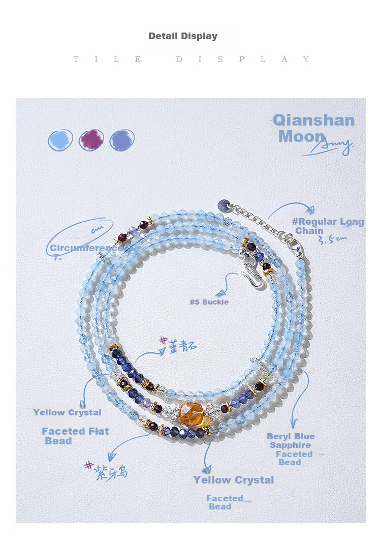 AMY’S GARDEN Natural Aquamarine Necklace Women Yellow Citrine Bracelet Jewelry Price Guarantee 618 Birthday Gift for Girlfriend 7