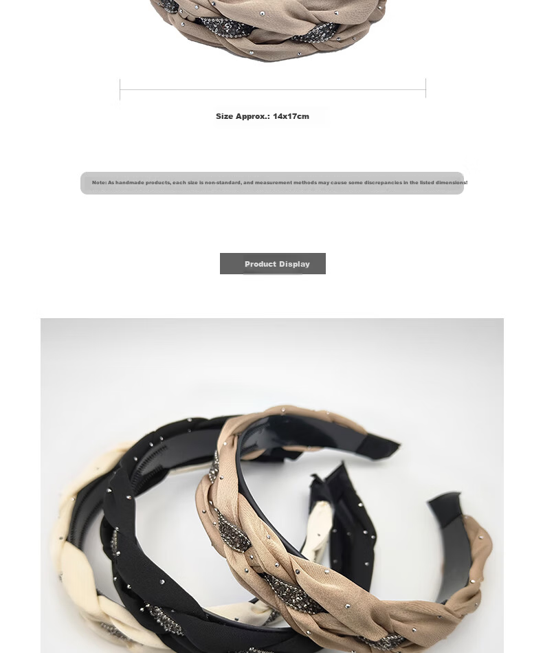 Jiaoxuefei Organza Starry Sky Luxury Hairband Black High Crown Forehead Press Hair Tie Versatile Headband Hair Accessory 3